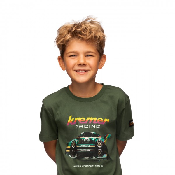Kremer Racing Kinder T-Shirt Porsche 935 K2 Olive-grün