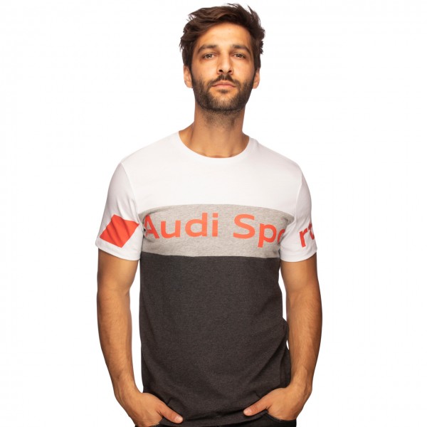 Audi T-Shirt Sport grau/weiß