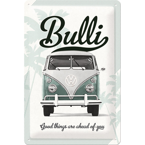 Cartel de hojalata VW Good things are ahead of you 20x30cm