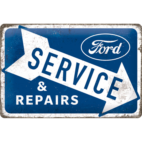 Cartel de hojalata Ford - Service & Repairs 20x30cm