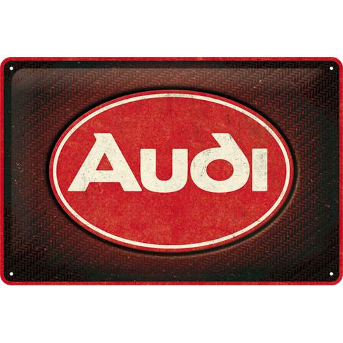 Metal-Plate Sign Audi - Logo Red Shine 20x30cm