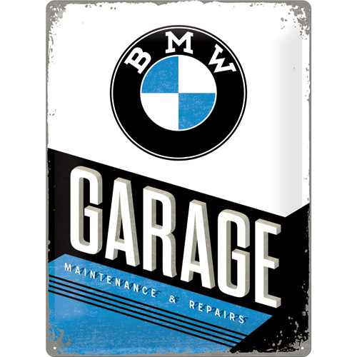 Cartel de hojalata BMW - Garage 30x40cm