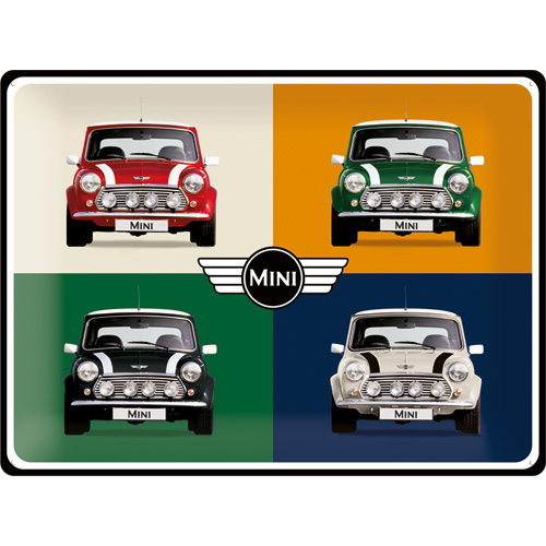 Metal-Plate Sign Mini - 4 Cars Pop Art 30x40cm