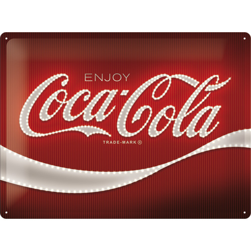 Cartel de hojalata Coca-Cola - Logo Red Lights 30x40cm