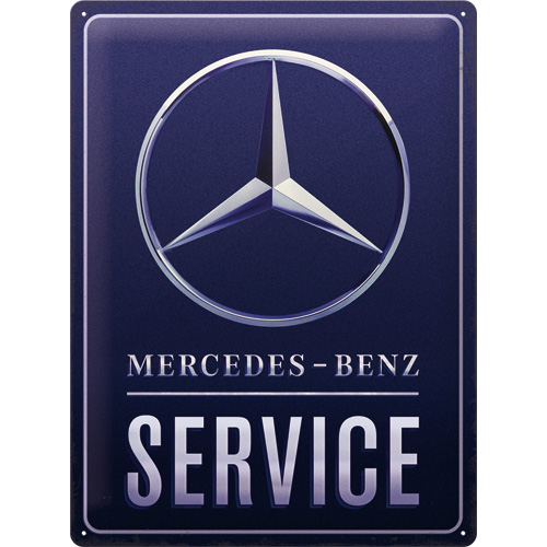 Plaque en Métal Mercedes-Benz - Service bleu 30x40cm