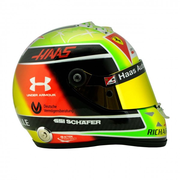Mick Schumacher casco in miniatura Test Drive Abu Dhabi 2020 1/2