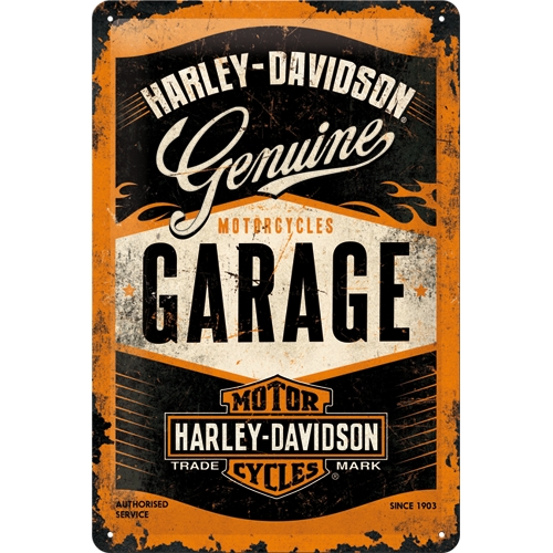 Cartel de hojalata Harley-Davidson Garage 20x30cm
