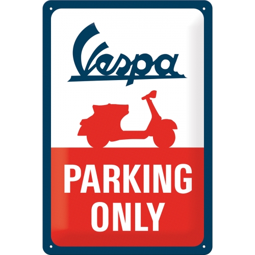 Metal-Plate Sign Vespa - Parking Only 20x30cm