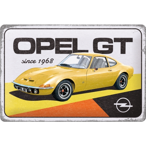 Cartello di latta Opel - GT since 1968 20x30cm