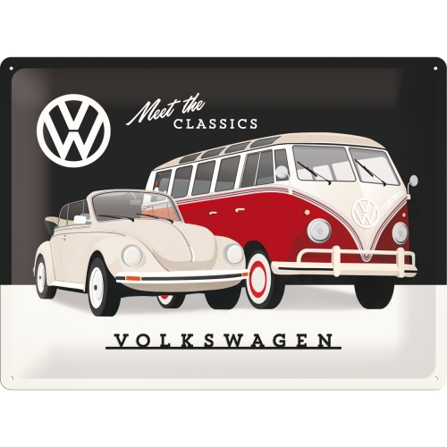 Cartello di latta VW - Meet The Classics 30x40cm