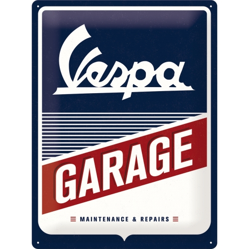 Cartello di latta Vespa - Garage 30x40cm