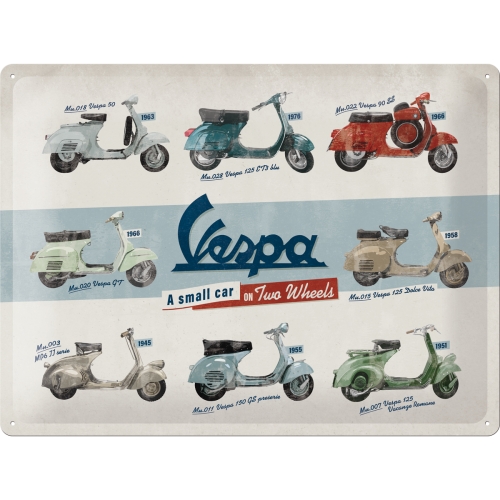Cartello di latta Vespa - Model Chart 30x40cm