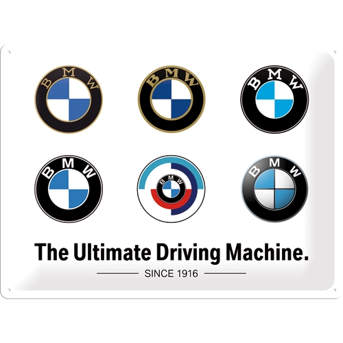Cartel de hojalata BMW - Logo Evolution 30x40cm