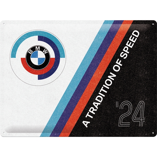 Cartello di latta BMW Motorsport - Tradition Of Speed 30x40cm
