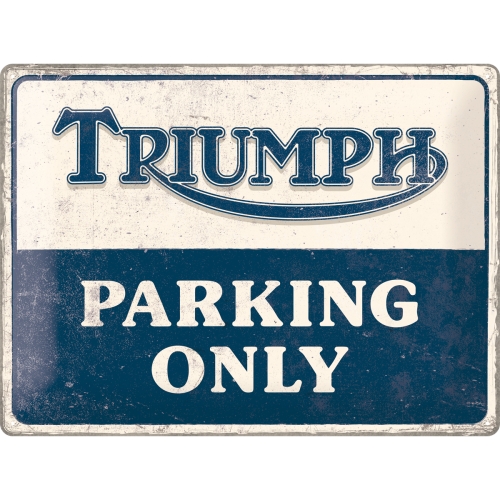 Cartel de hojalata Triumph - Parking Only 30x40cm