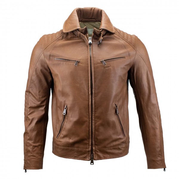 Heinz Bauer Leather jacket Sao Paulo chestnut