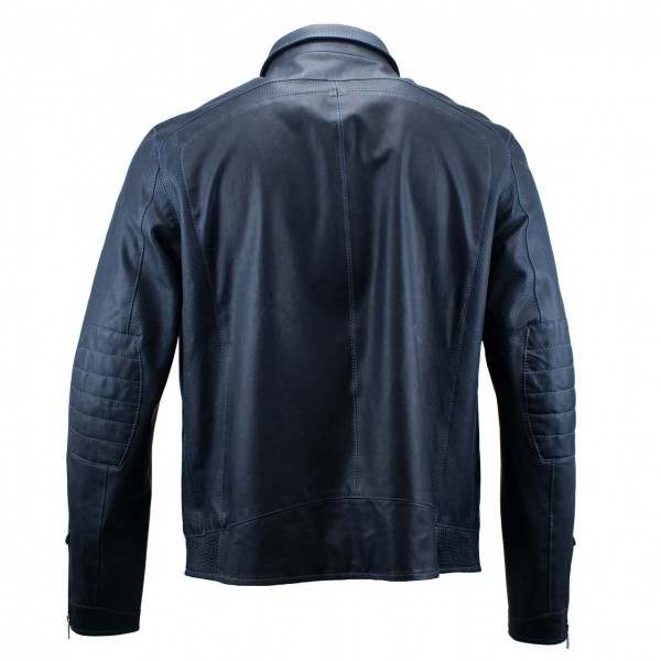 Heinz Bauer Leather jacket San Remo navy blue