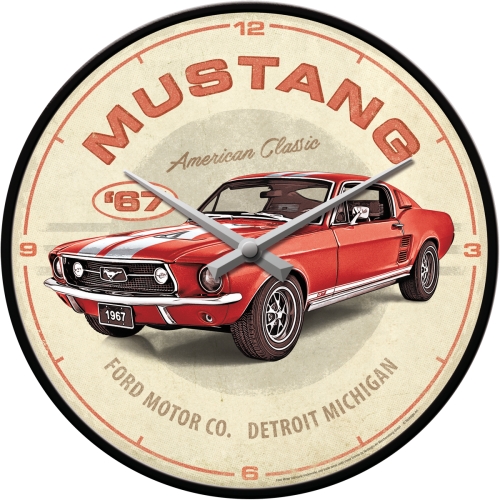 Horloge murale Ford Mustang - GT 1967 Red
