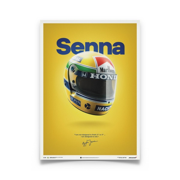 Ayrton Senna Poster Helmet San Marino GP 1988 McLaren MP4/4
