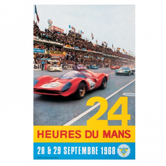 24h Gara Le Mans Poster 1968