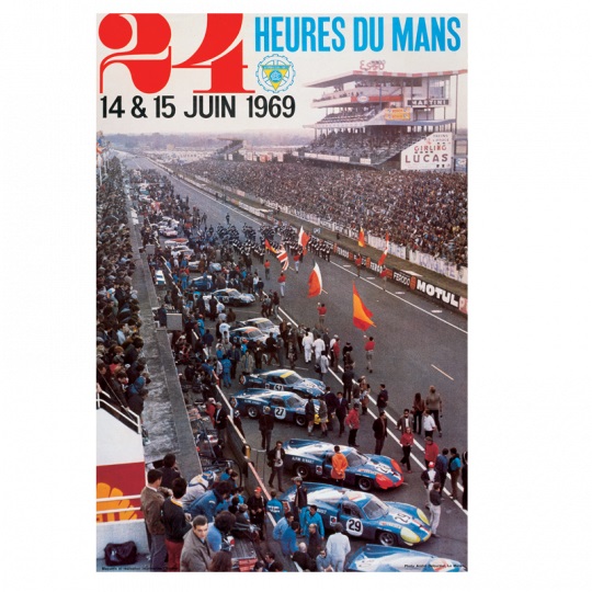 24h Gara Le Mans Poster 1969
