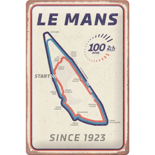 Blechschild 24h Le Mans - Circuit 100 Ans 20x30cm