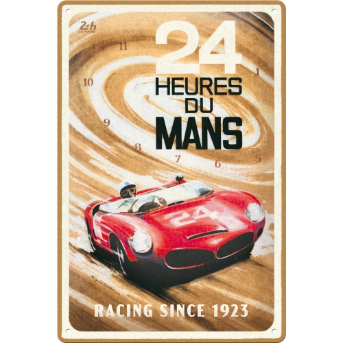 Cartello di latta 24h Le Mans - Red Car 1963 20x30cm