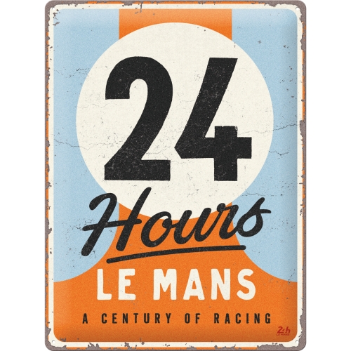 Plaque en Métal 24h Le Mans - A Century of Racing 30x40cm