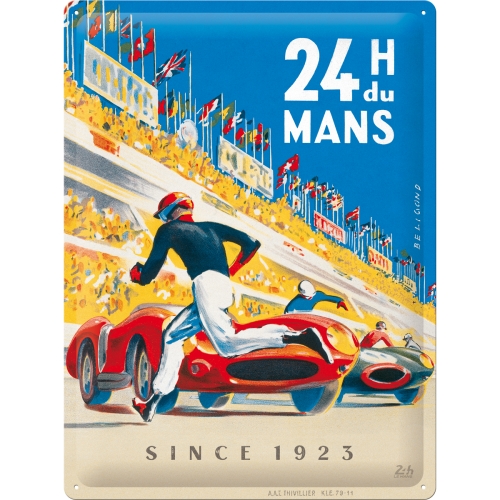 Plaque en Métal 24h Le Mans - Racing Poster Blue 30x40cm