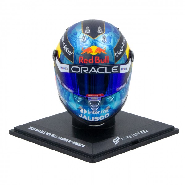 Sergio Pérez casco in miniatura Formula 1 GP di Monaco 2023 1/4