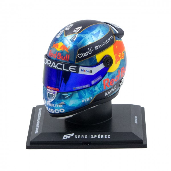 Sergio Pérez casco in miniatura Formula 1 GP di Monaco 2023 1/4