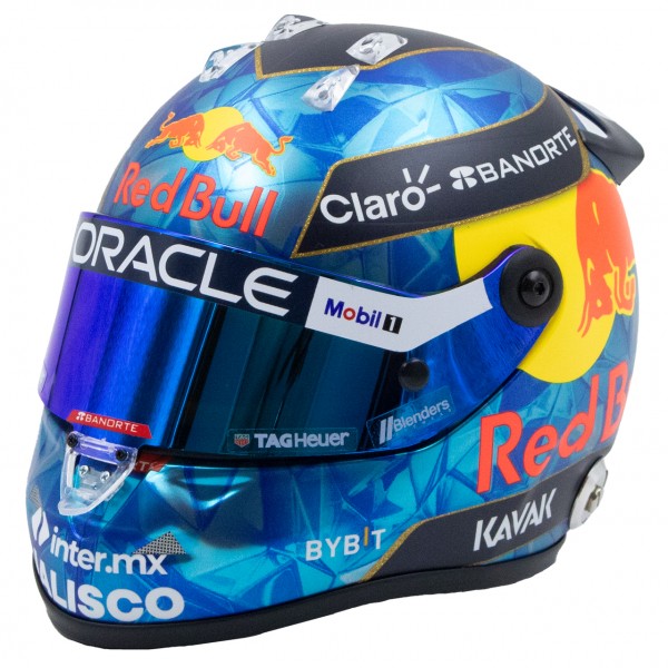 Sergio Pérez casco in miniatura Formula 1 GP di Monaco 2023 1/2