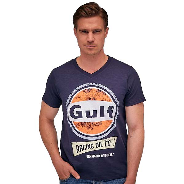 Gulf V-Neck T-shirt Oil bleu marine