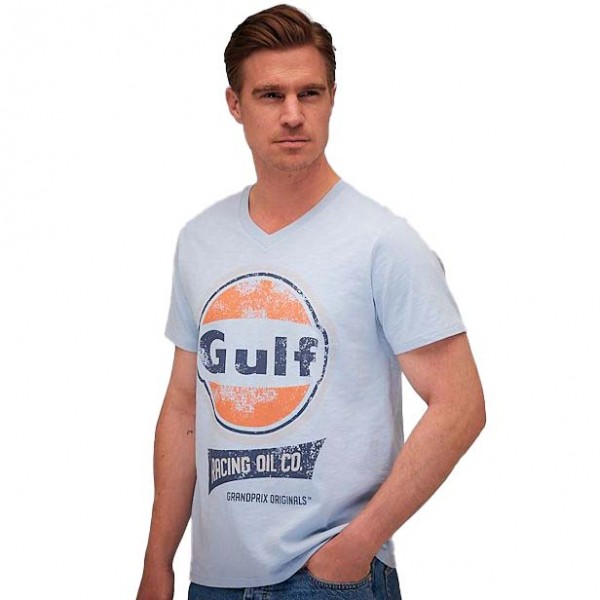 Gulf V-Neck T-Shirt Oil gulfblau
