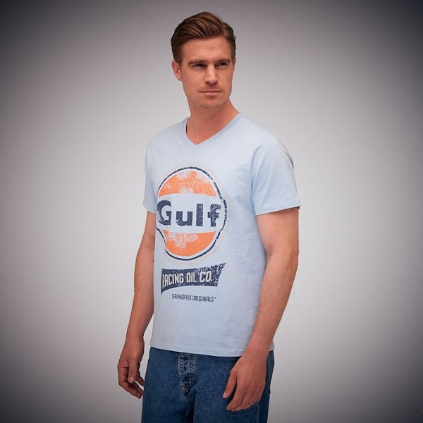 Gulf V-Neck T-Shirt Oil gulfblue