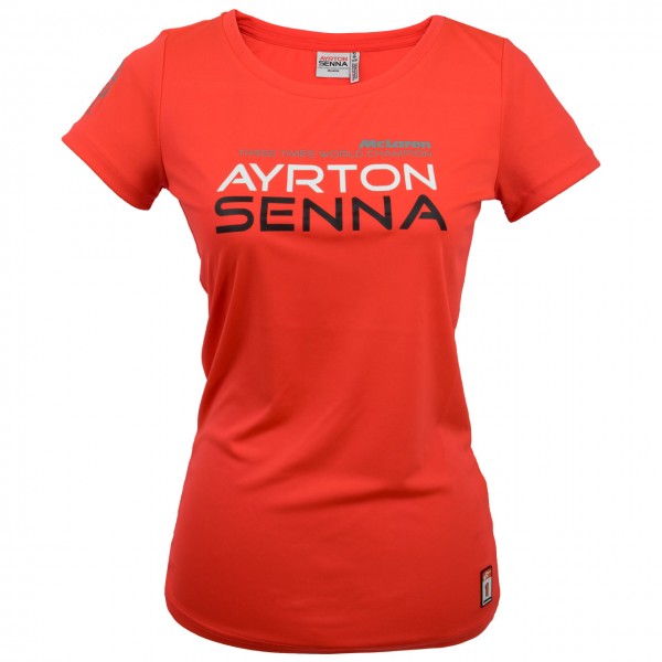 Ayrton Senna T-Shirt Damen Three Times World Champion McLaren