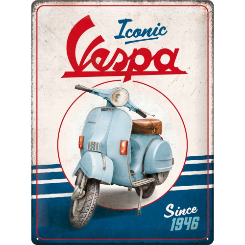 Cartello di latta Vespa - Iconic since 1946 30x40cm