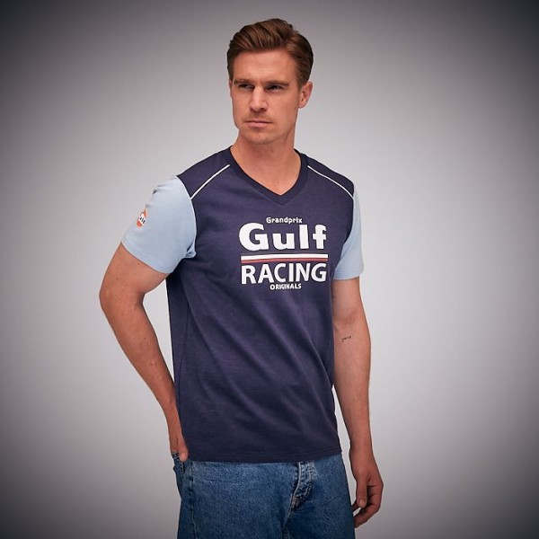 Gulf T-Shirt Racing V-Neck navy blau