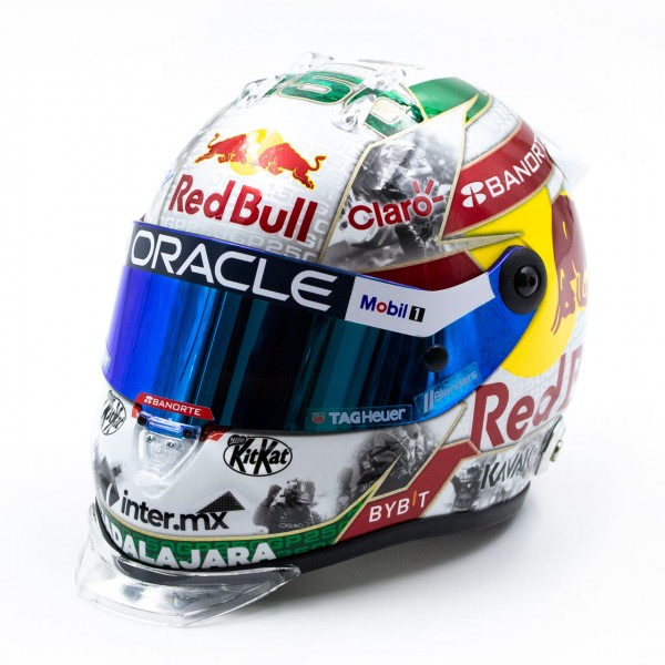 Sergio Pérez casco in miniatura Formula 1 GP di Singapore 2023 1/2