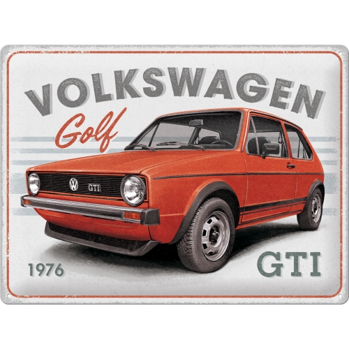 Cartel de hojalata VW Golf - GTI 1976 30x40cm