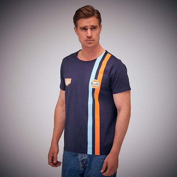 Gulf Camiseta Stripe azul marino