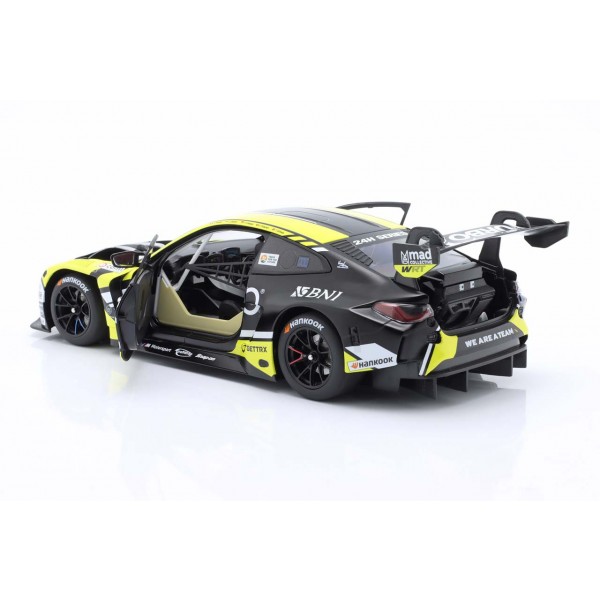 BMW M4 GT3 3rd place 24h Dubai 2023 Team WRT - Rossi, Gelael, Hesse, Marin, Whale in scale 1:18