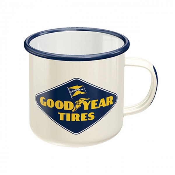 Metal cup Goodyear - Logo white