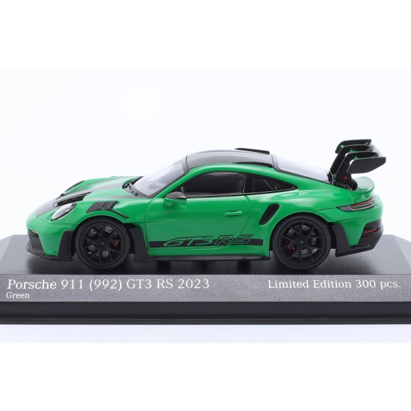 Porsche 911 (992) GT3 RS 2023 paquete Weissach verde / negro decorativo 1/43