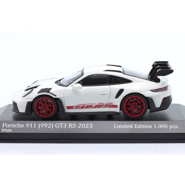 Porsche 911 (992) GT3 RS 2023 weiß / Dekor rot 1:43
