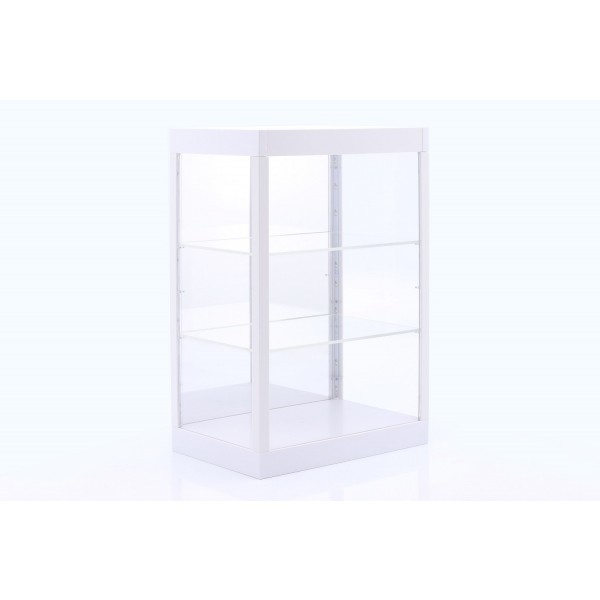 Display case with LED lighting and mirror for model cars on a scale of 1/18, 1/24, 1/43 white