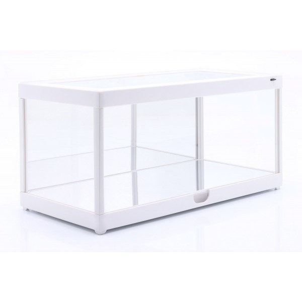 Single display case with LED lighting and mirror for 1/18 scale model cars white