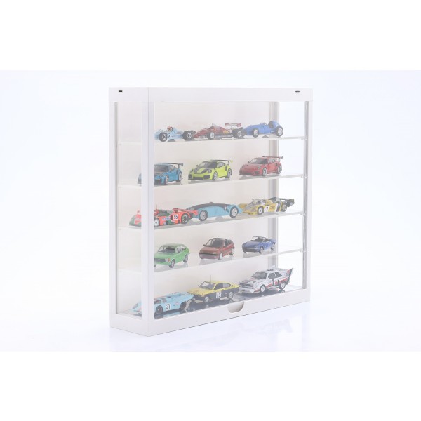 Display case with LED lighting for model cars on a scale of 1/43, 1/64 white