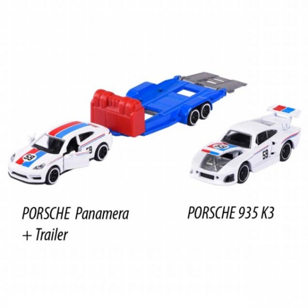 Porsche Panamera Turbo + 935 K3 Race Trailer Set 1:64