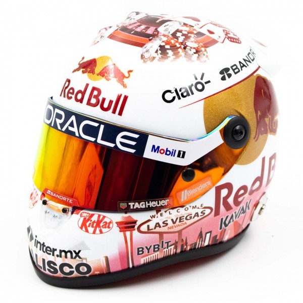 Sergio Pérez casco in miniatura Formula 1 GP di Las Vegas 2023 1/2